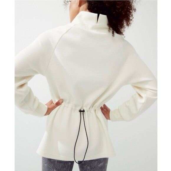 VARLEY Cinched Back Pullover Sweatshirt S Small Cream White - Picture 1 of 9